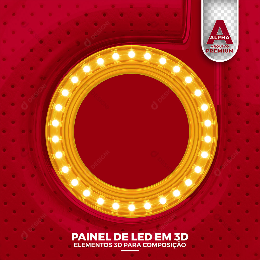 Painel de Led Elemento 3D Para Composição PSD