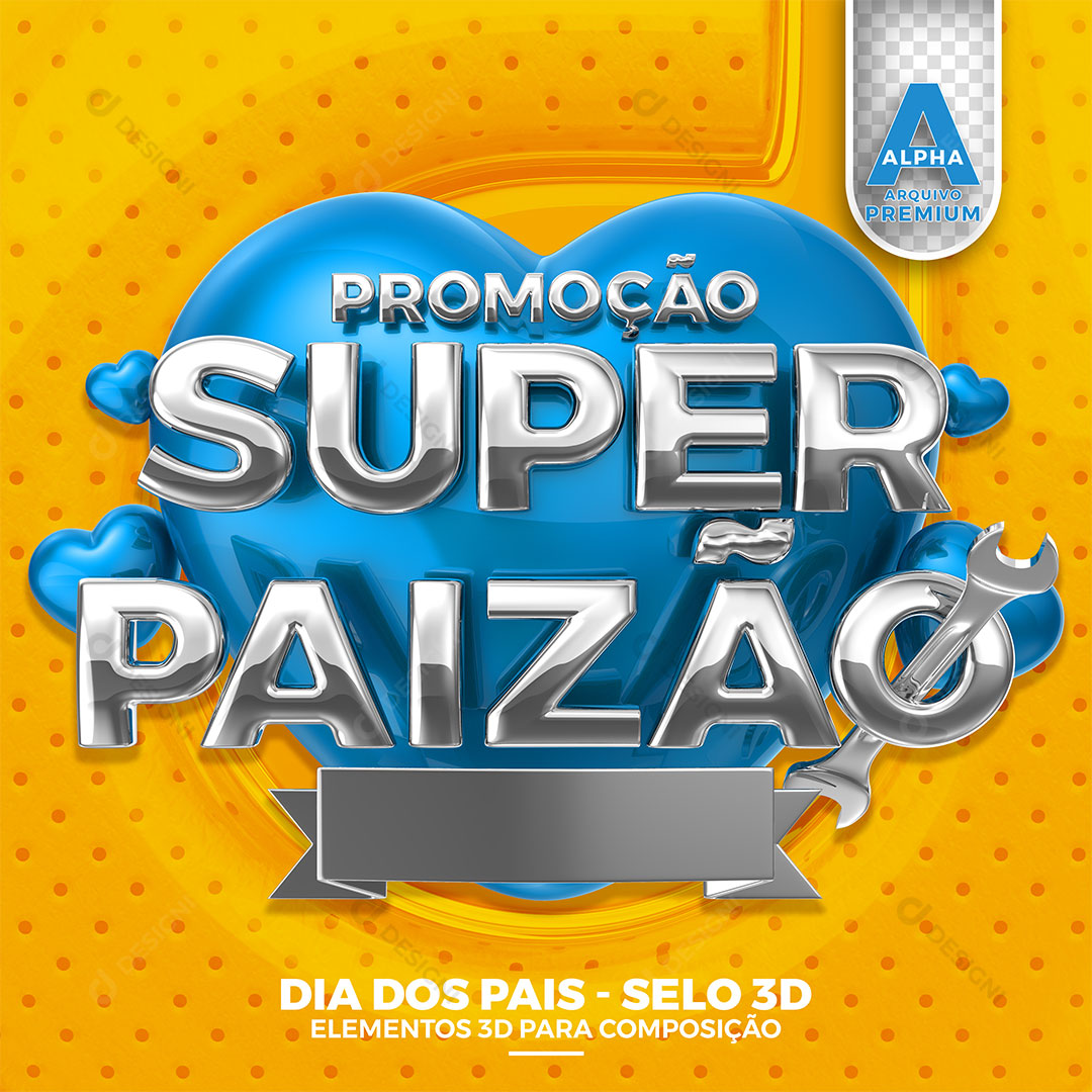 Promoção Super Paizão Selo 3D PNG Transparente