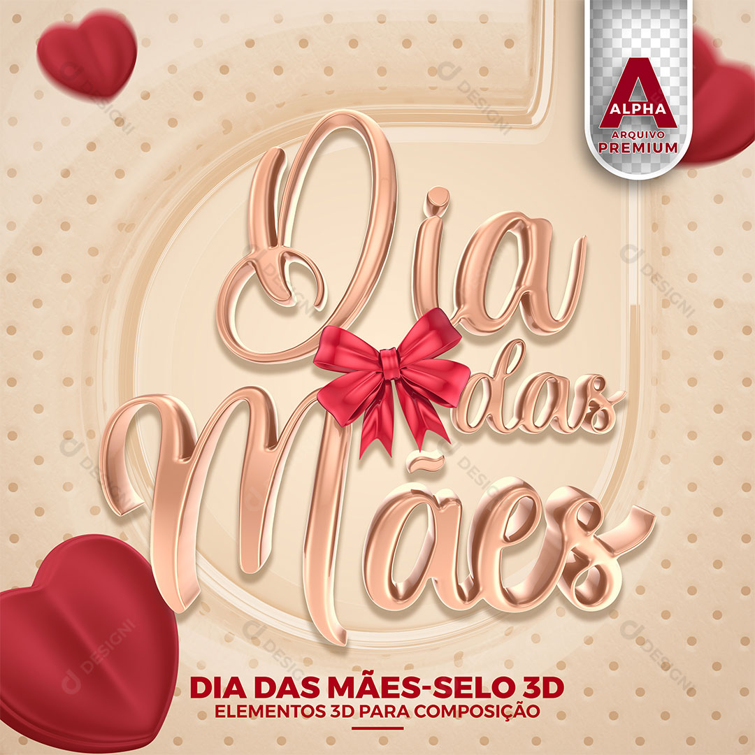 Dia das Mães Selo 3D PNG Transparente