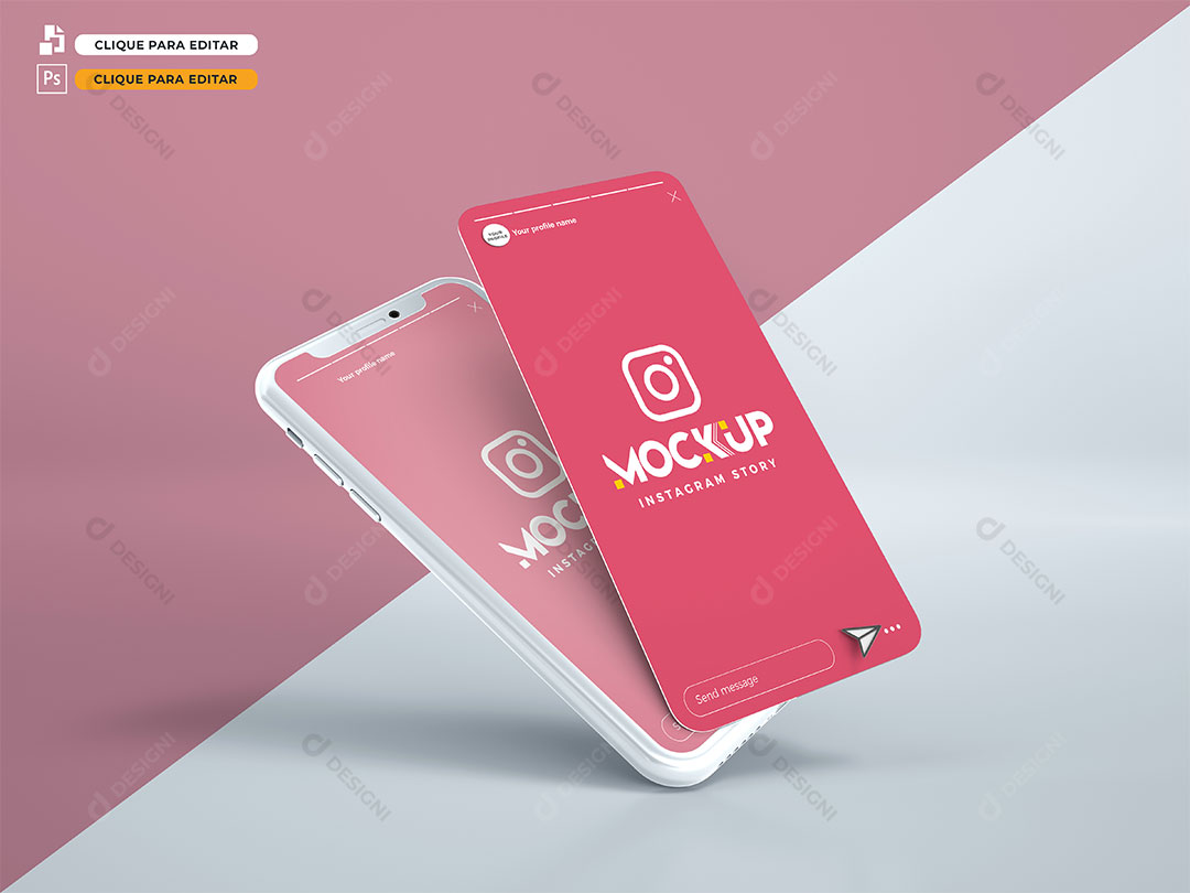 Mockup Smartphone Story Instagram Status Rede Social PSD Editável
