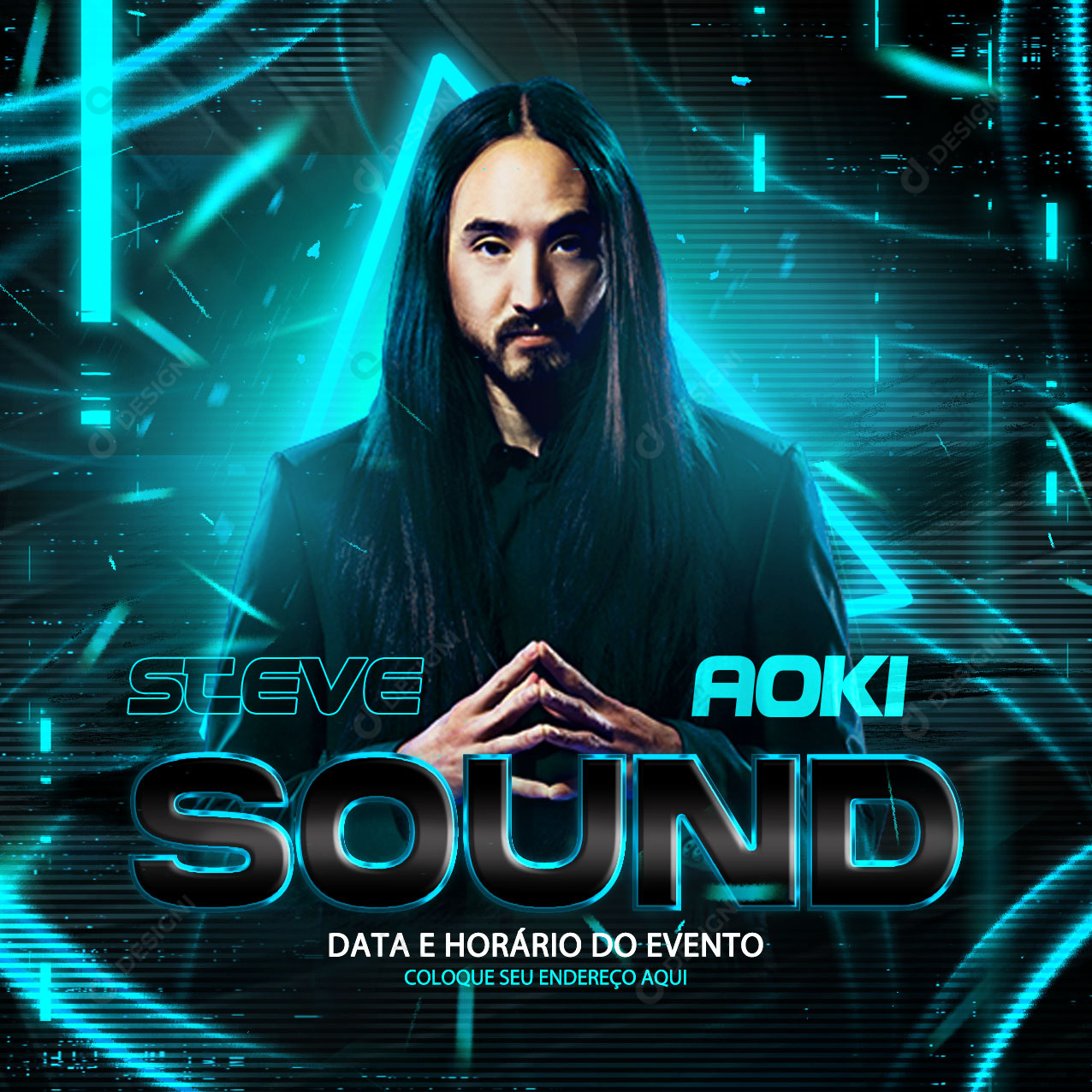 Flyer Steve Aoki Sound Social Media PSD Editável