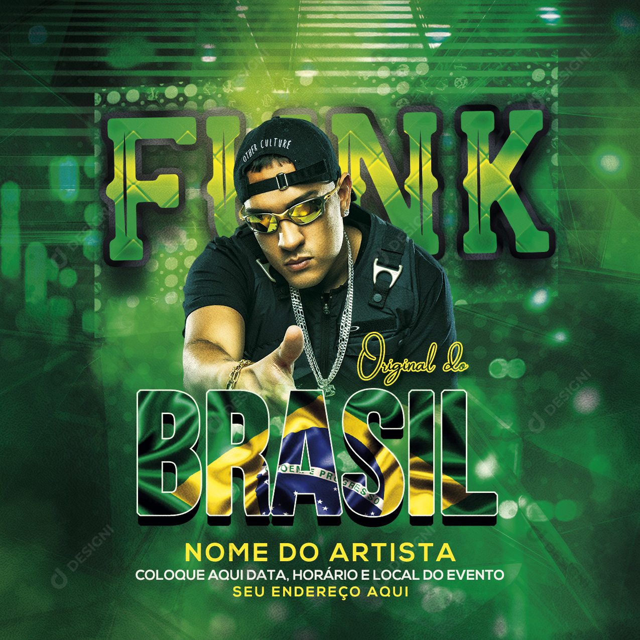 Flyer Funk Original Do Brasil Social Media PSD Editável