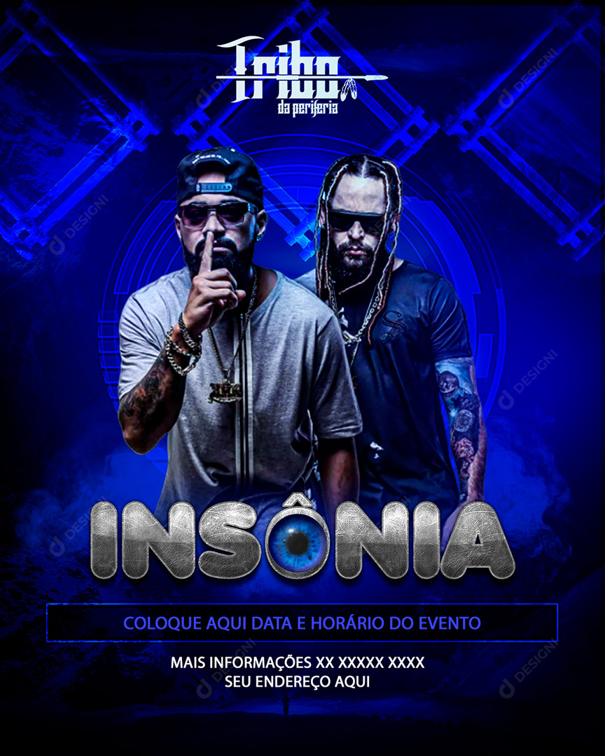 Flyer Insônia Feed Festa Social Media PSD Editável