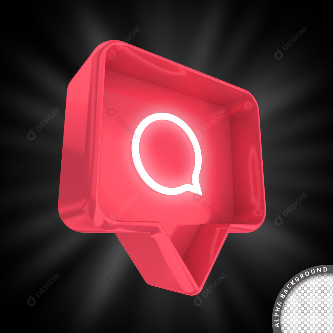 Ícone Instagram Comentários 3D Para Composição PNG Transparente