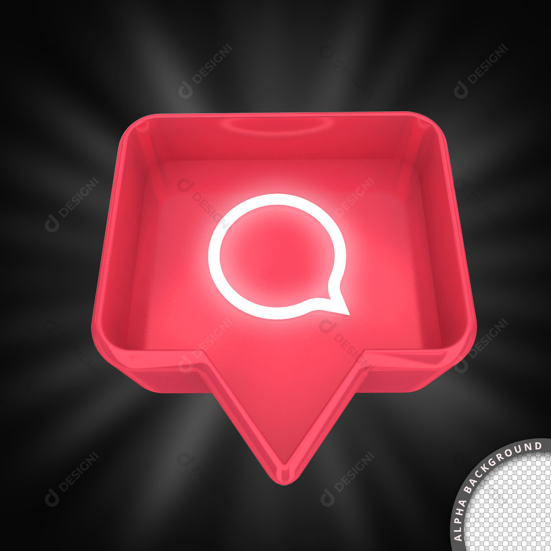Ícone Instagram Comentários 3D Para Composição PNG Transparente