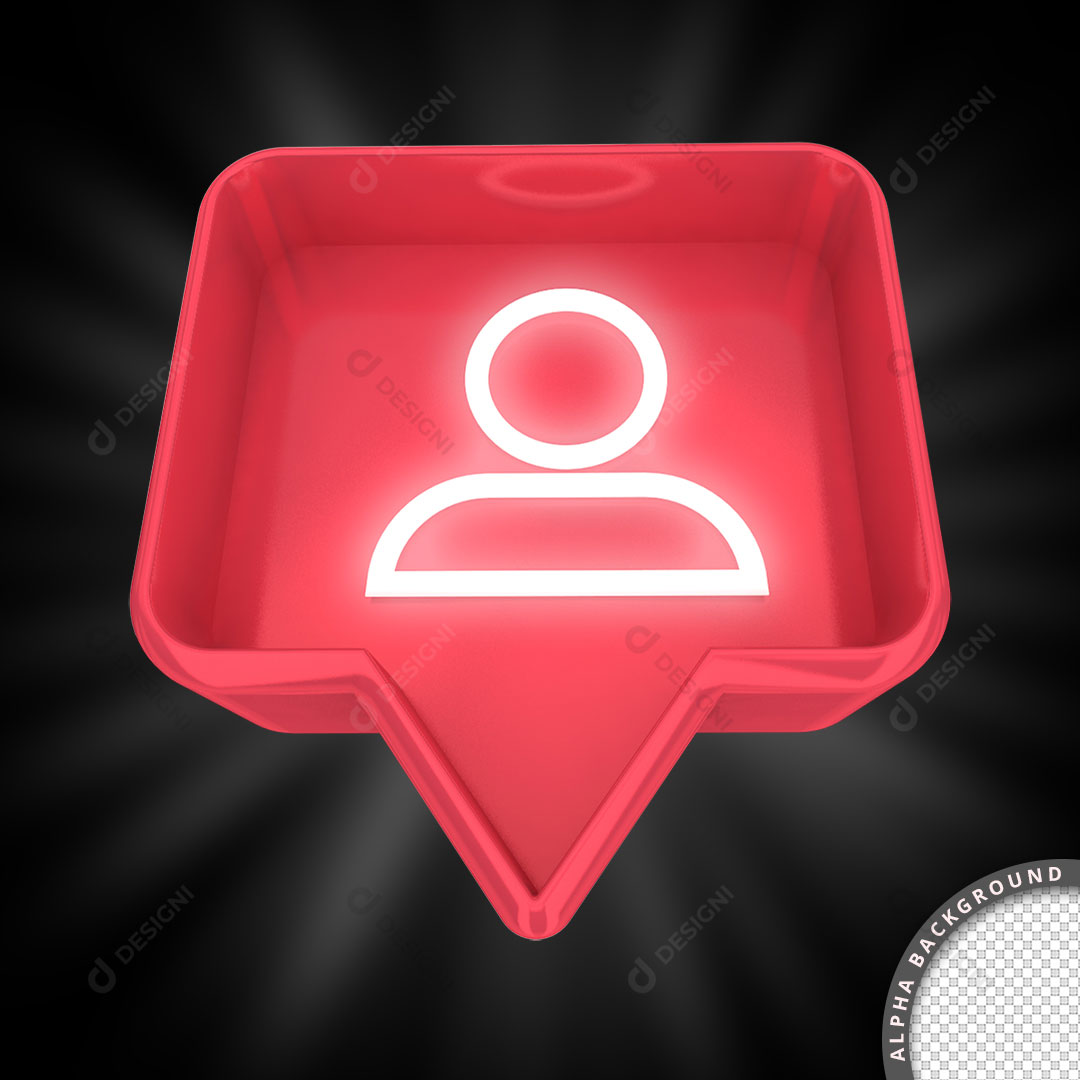 Ícone 3D Instagram Seguidores Composição PNG Transparente Sem Fundo