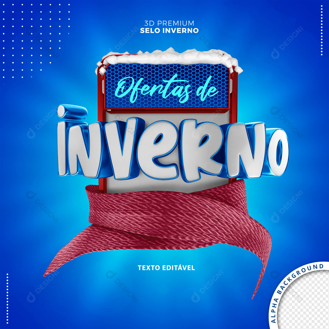 Festival de Inverno Selo 3D Texto Editável PSD