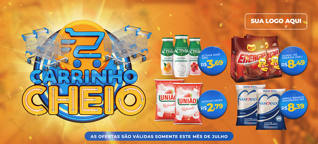 Banner Supermercado Ofertas Social Media PSD Editável