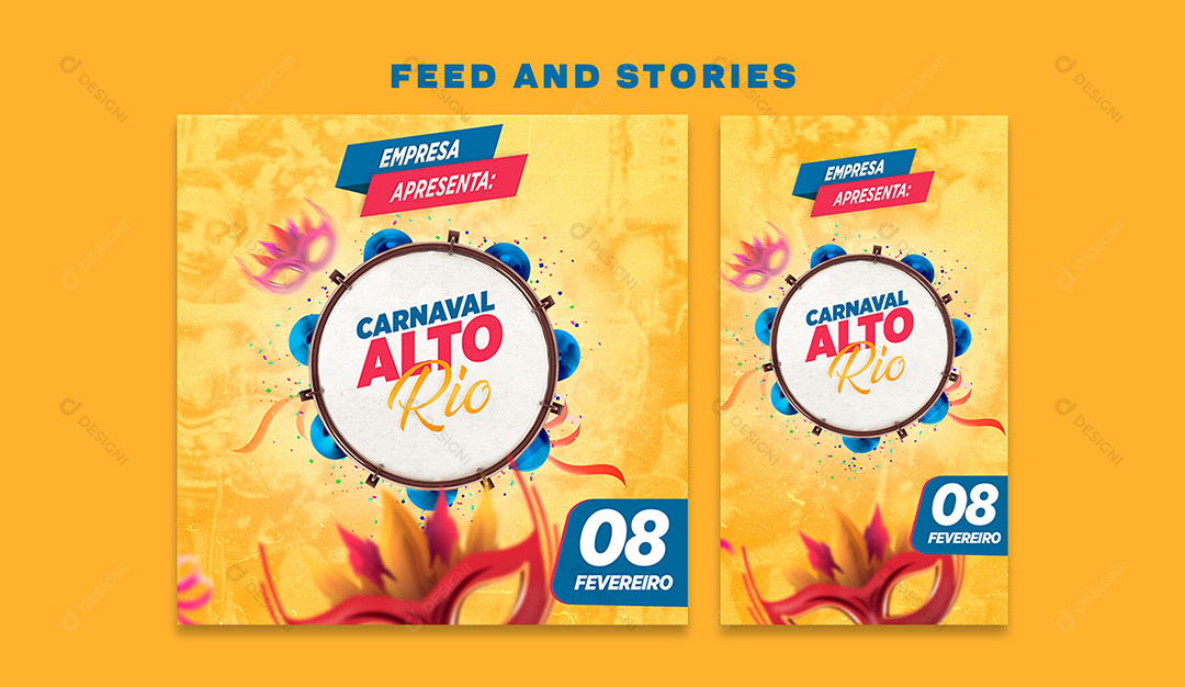 Carnaval Alto Rio Social Media PSD Editável