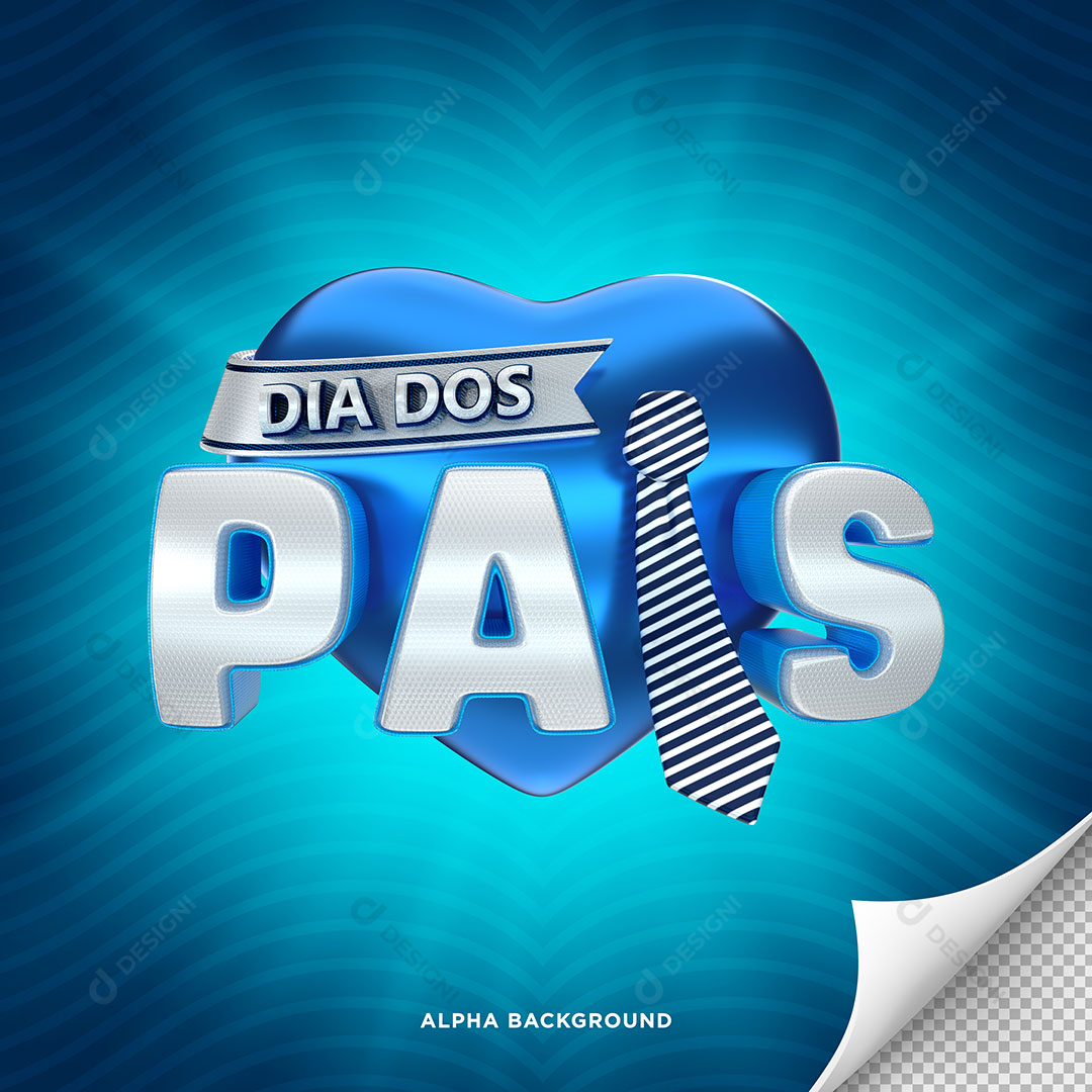 Dia dos Pais Selo 3D PNG Transparente Sem Fundo