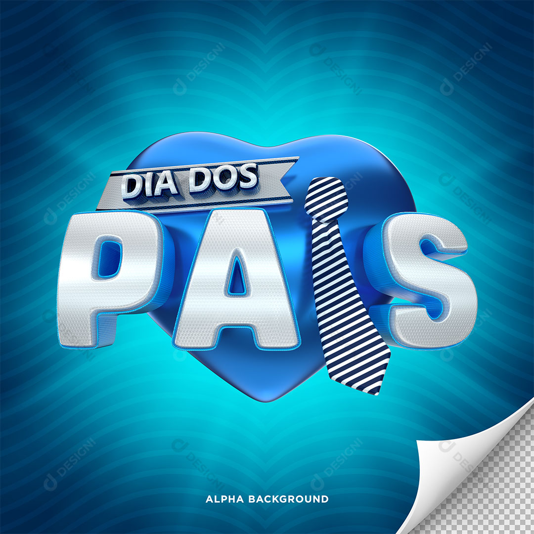 Dia dos Pais Selo 3D PNG Transparente Sem Fundo