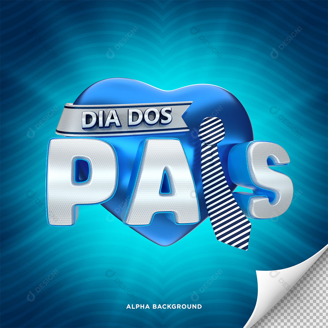 Dia dos Pais Selo 3D PNG Transparente Sem Fundo