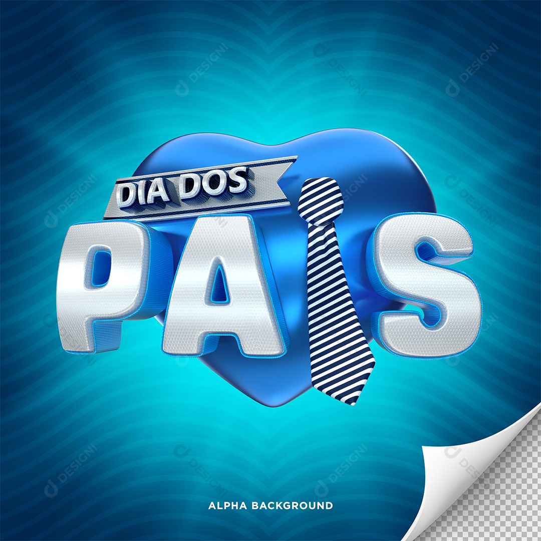 Dia dos Pais Selo 3D PNG Transparente Sem Fundo