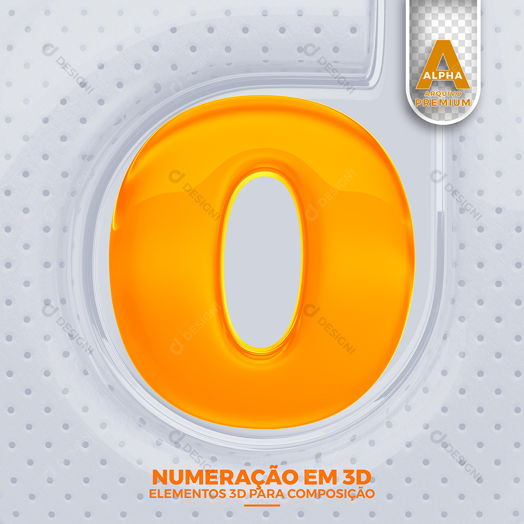 Número 0 3D Elementos PSD