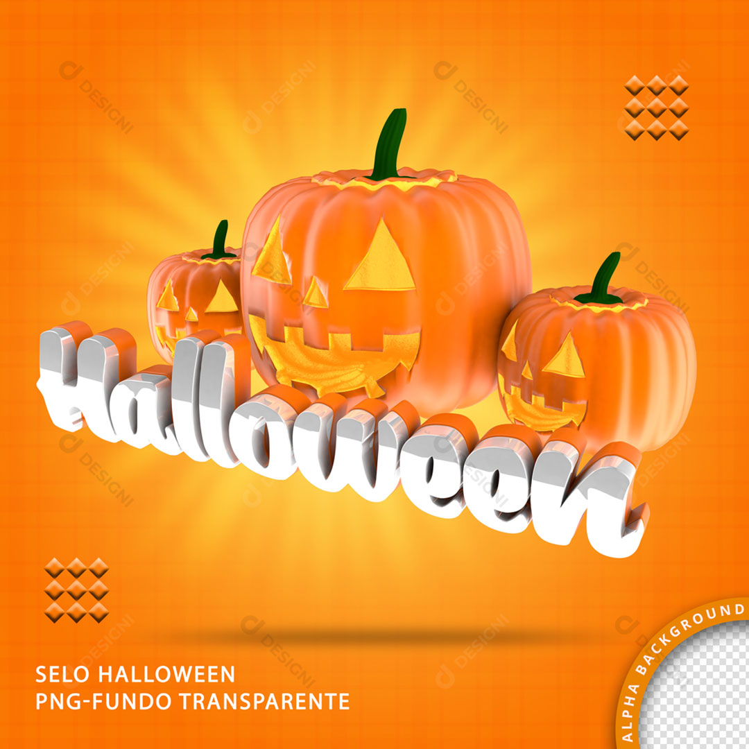 Halloween Selo 3D Elemento Para Composição PNG Transparente