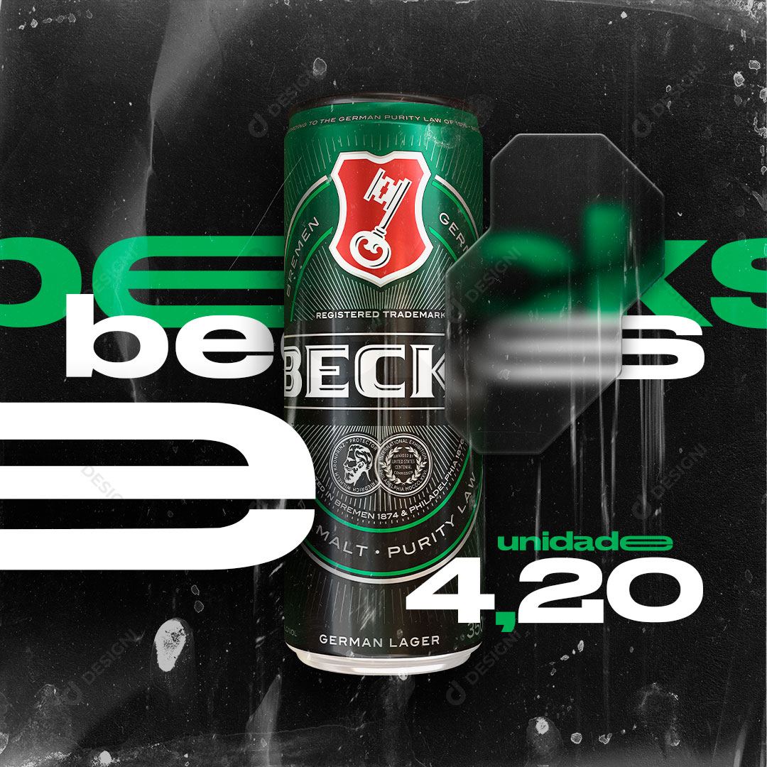 Distribuidora Cerveja Becks Social Media PSD Editável