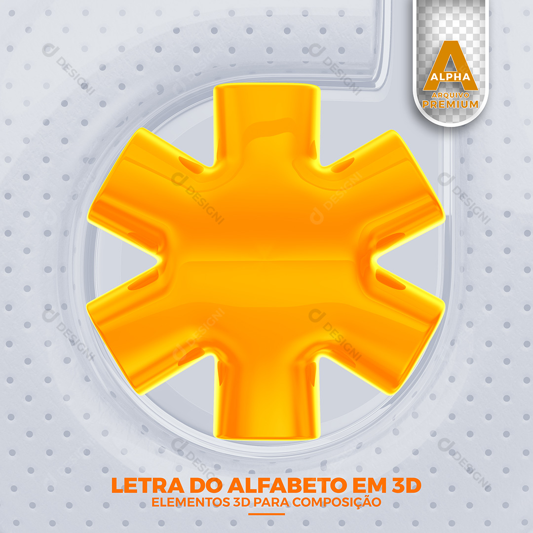 Símbolo Asterisco Elementos 3D PSD