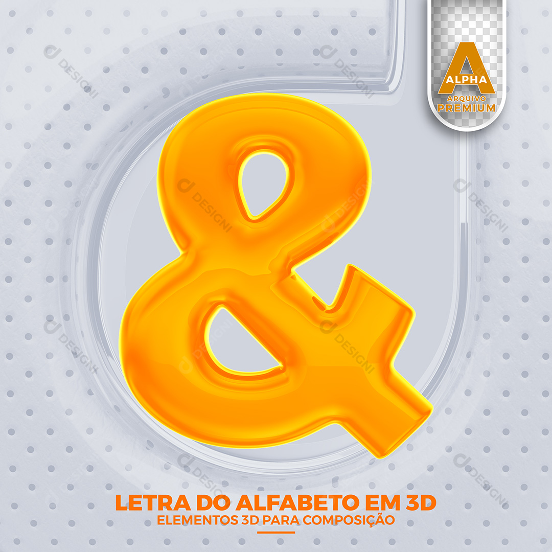 Símbolo E Comercial Elementos 3D PSD