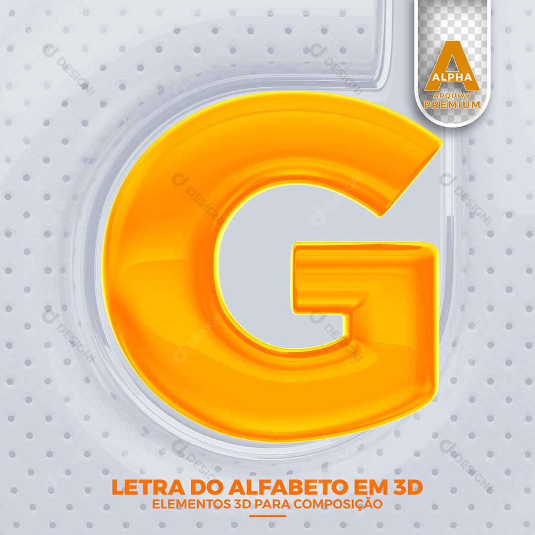 Letra G Alfabeto Elementos 3D PSD