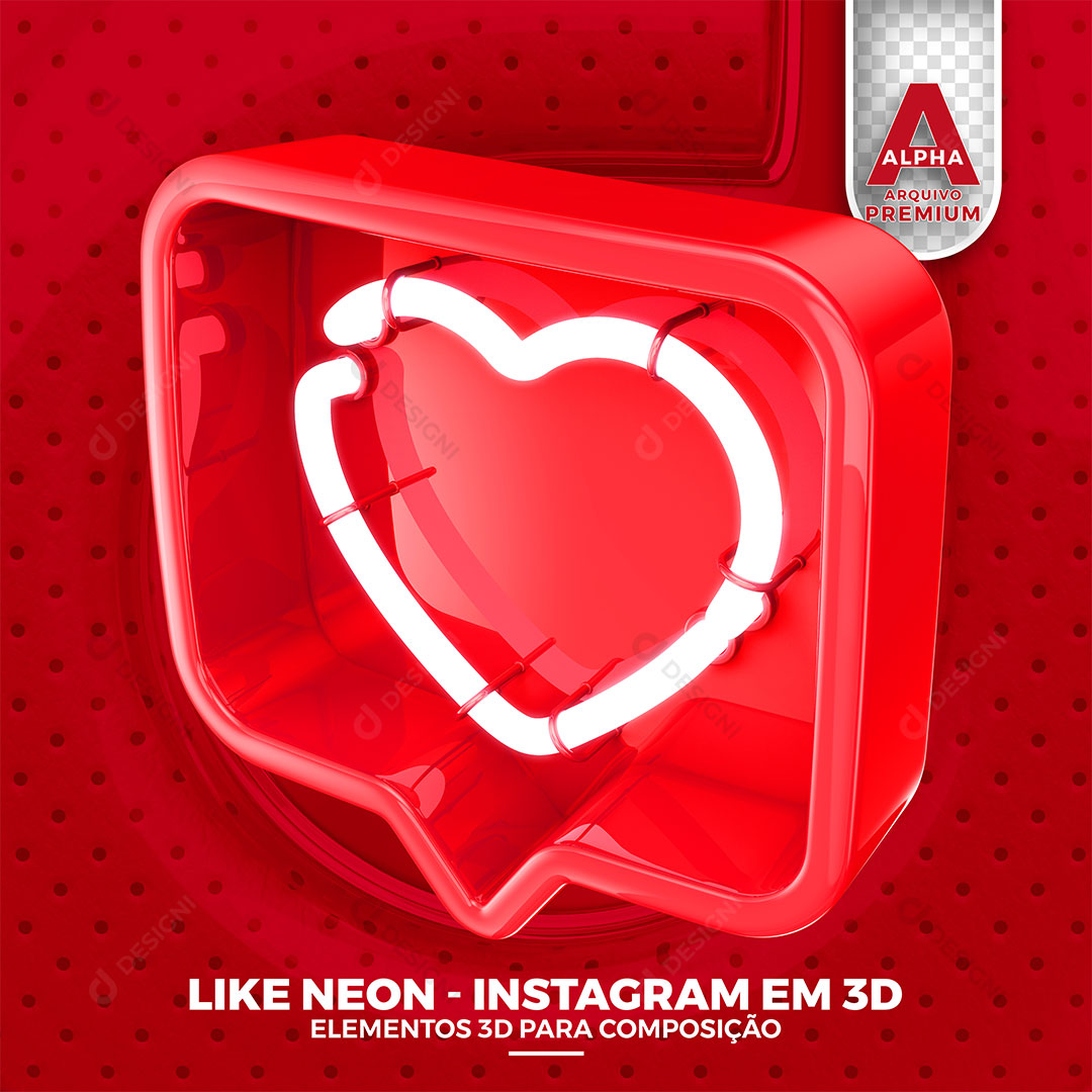 Ícone 3D Like Amei Gostei Instagram PNG Transparente Sem Fundo