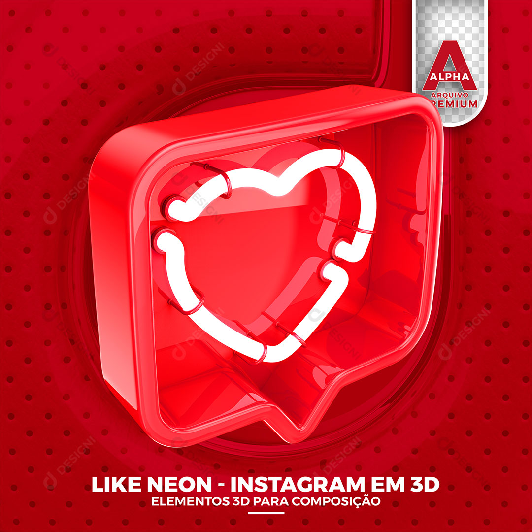 Ícone 3D Like Amei Gostei Instagram PNG Transparente Sem Fundo