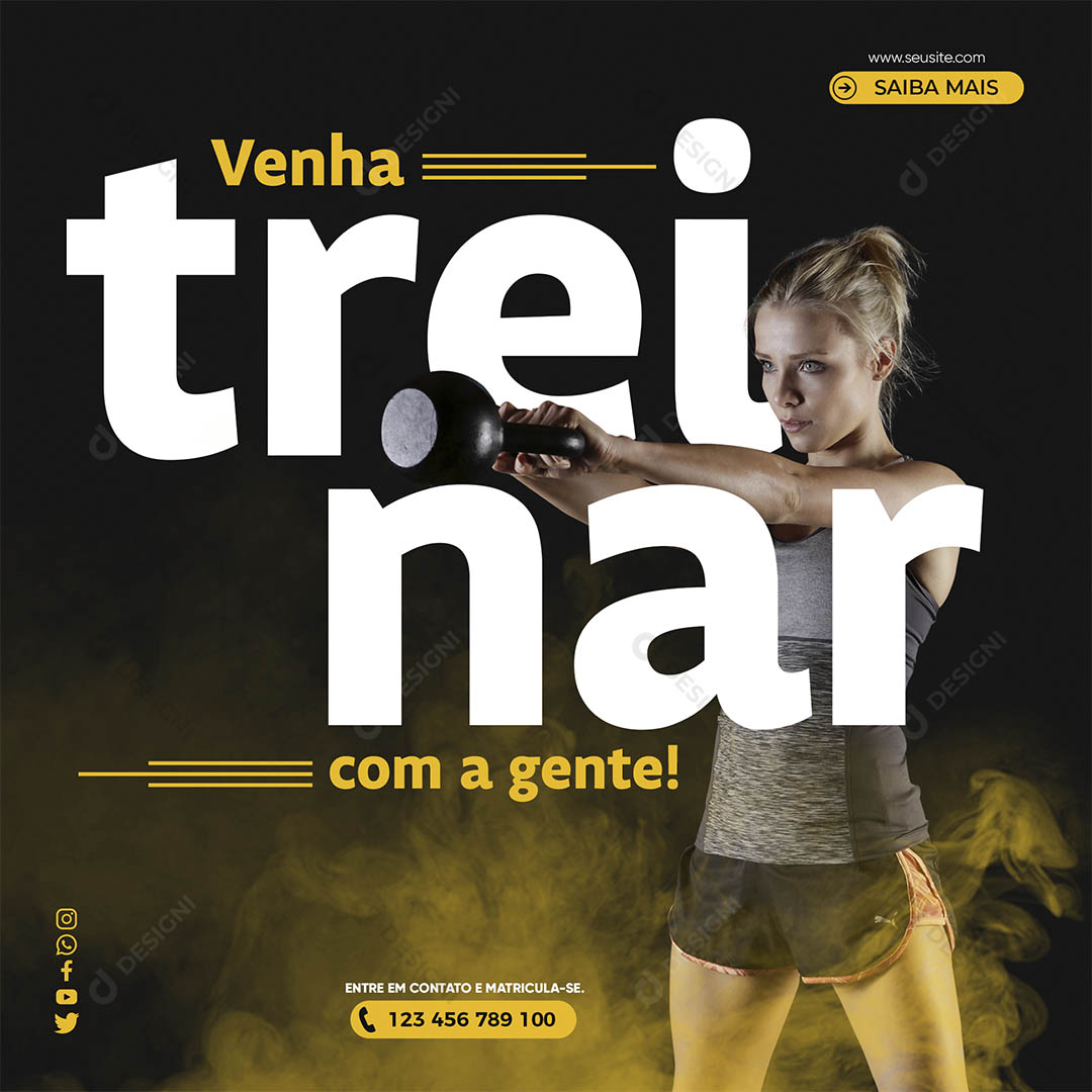 Academia Venha Treinar Social Media PSD Editável