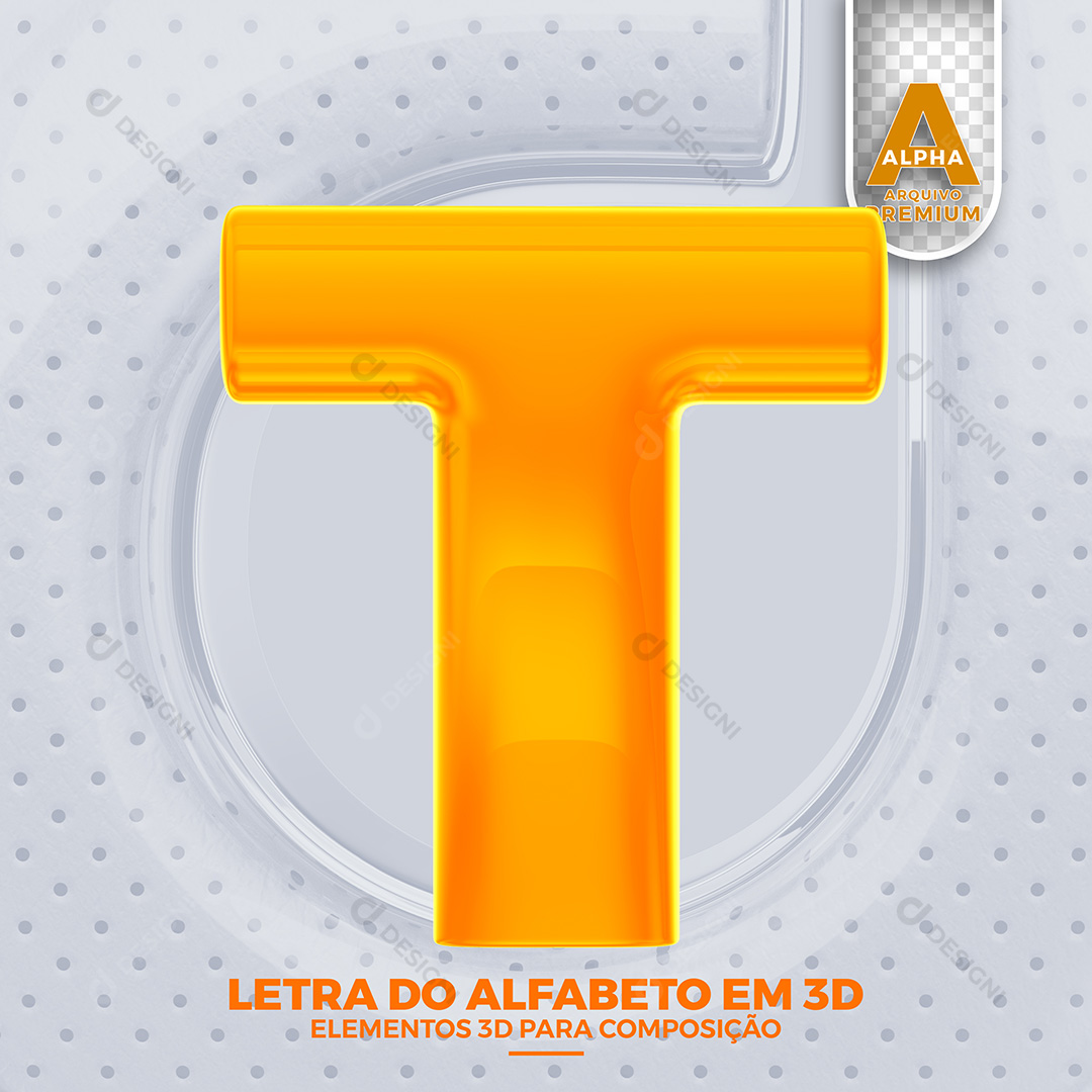 Letter T Alphabet Elements 3D PSD