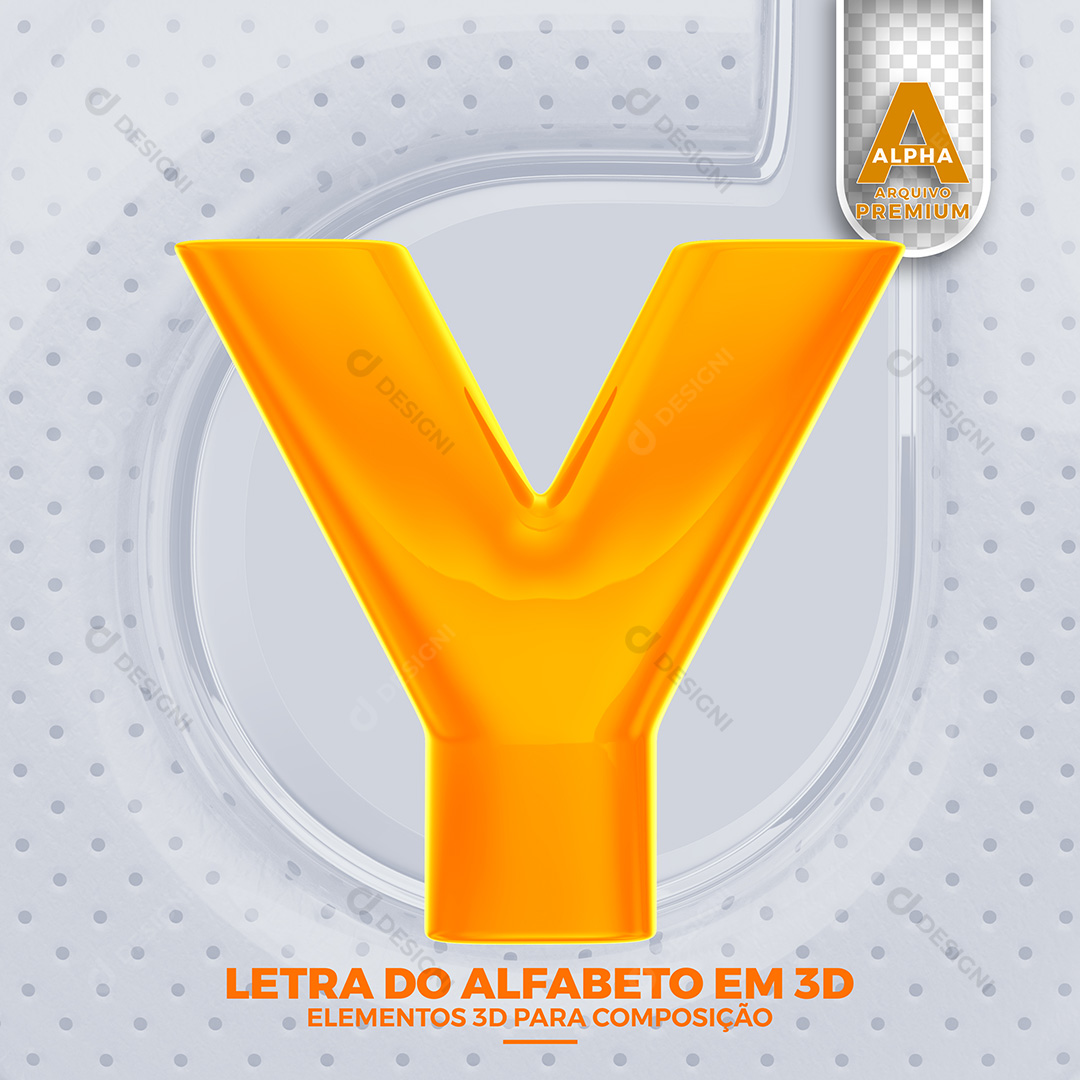 Letra Y Alfabeto Elementos 3D PSD
