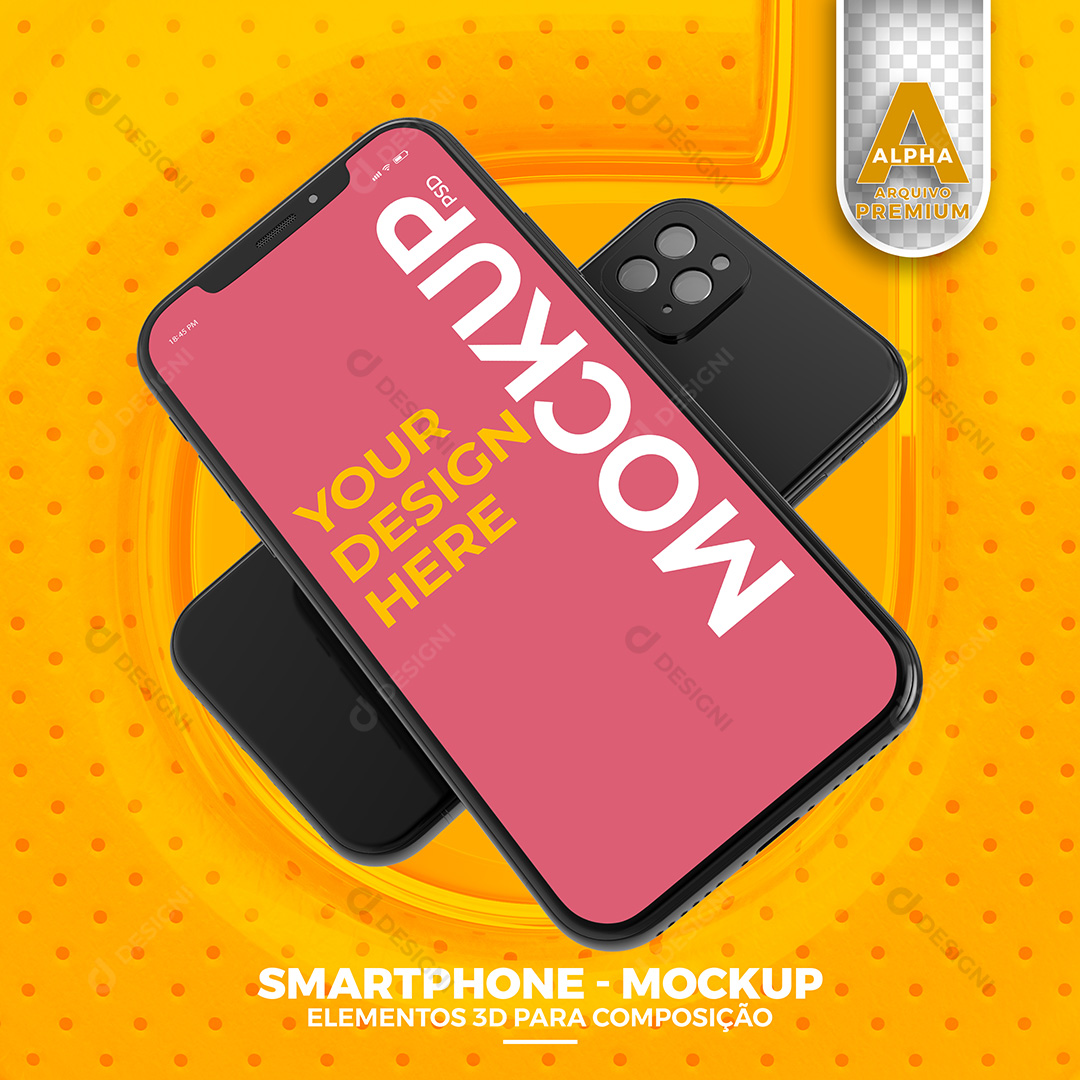 Mockup de Celular Smartphone PSD Editável
