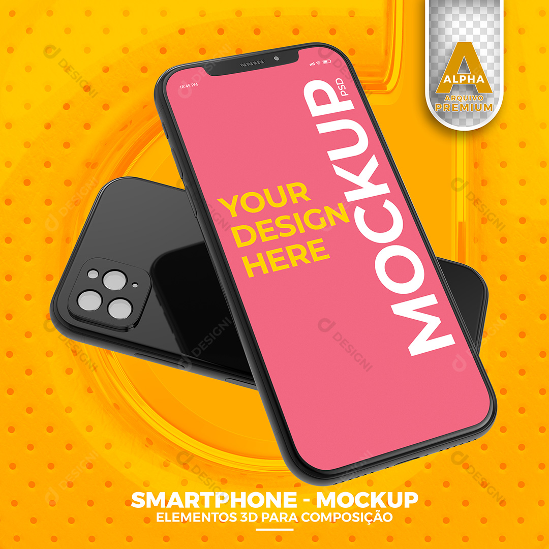 Mockup de Celular Smartphone PSD Editável