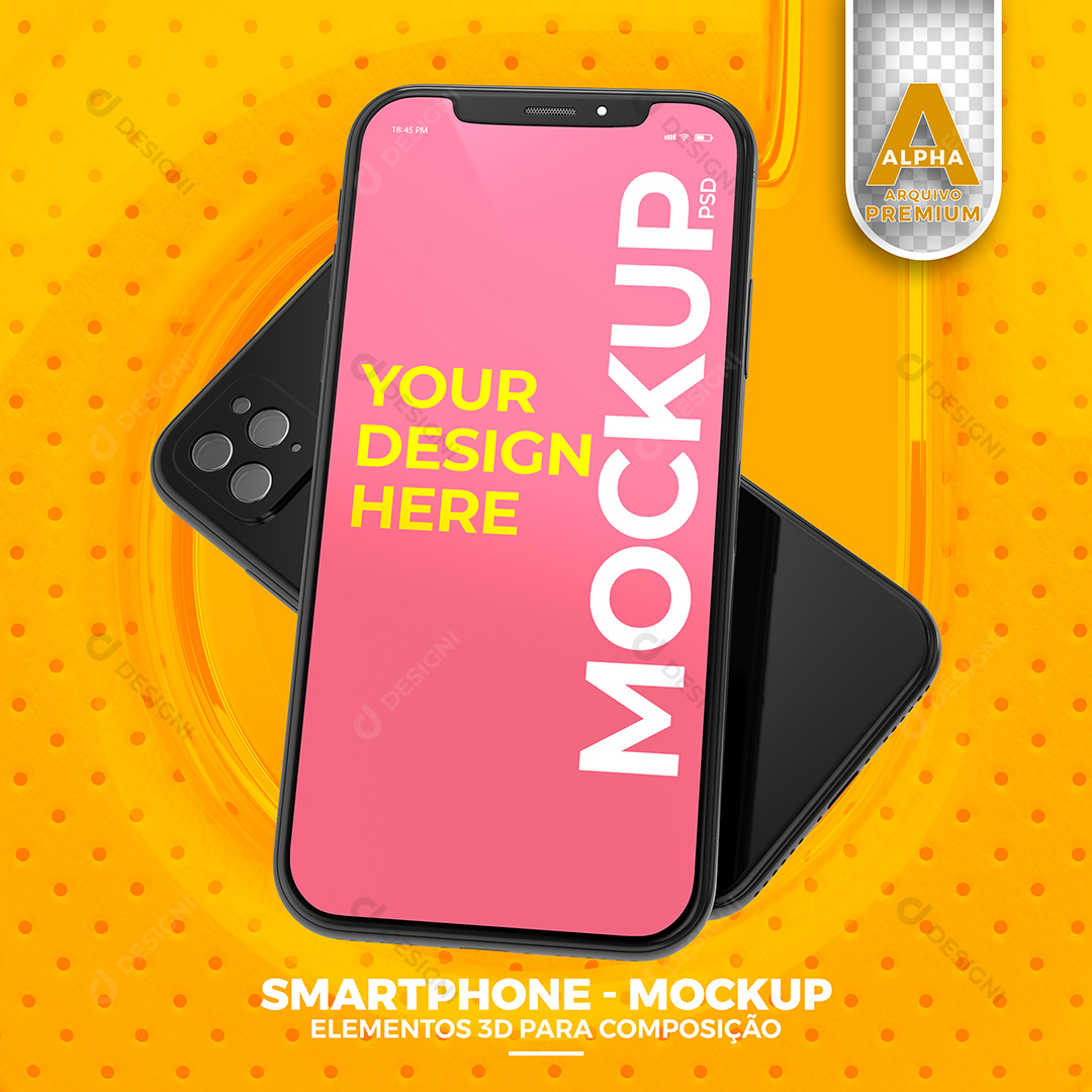 Mockup de Celular Smartphone PSD Editável