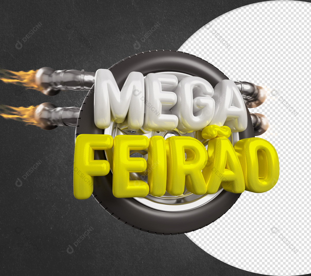 Selo 3D Mega Feirão PSD Elementos