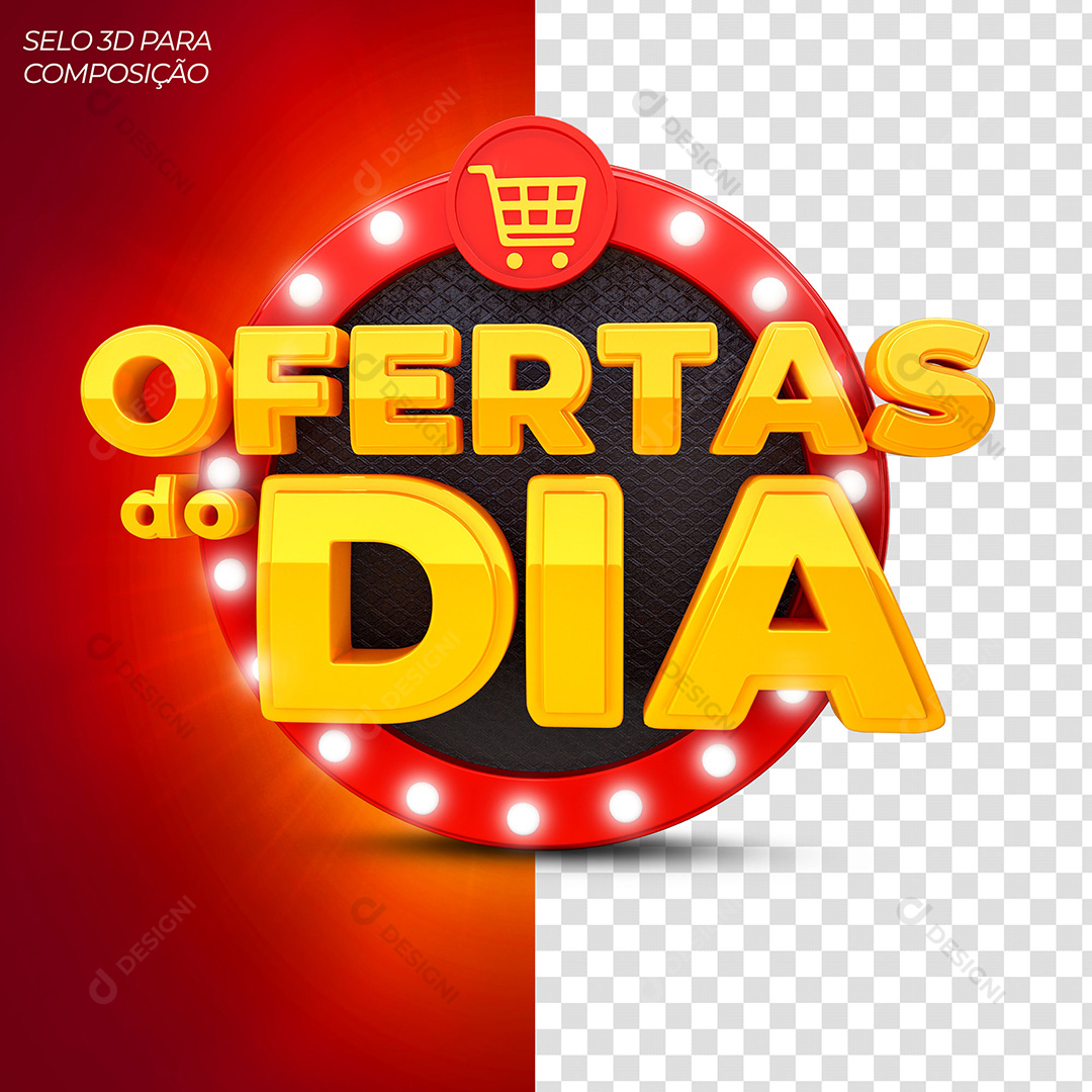 Selo 3D Ofertas Do Dia Elementos PSD