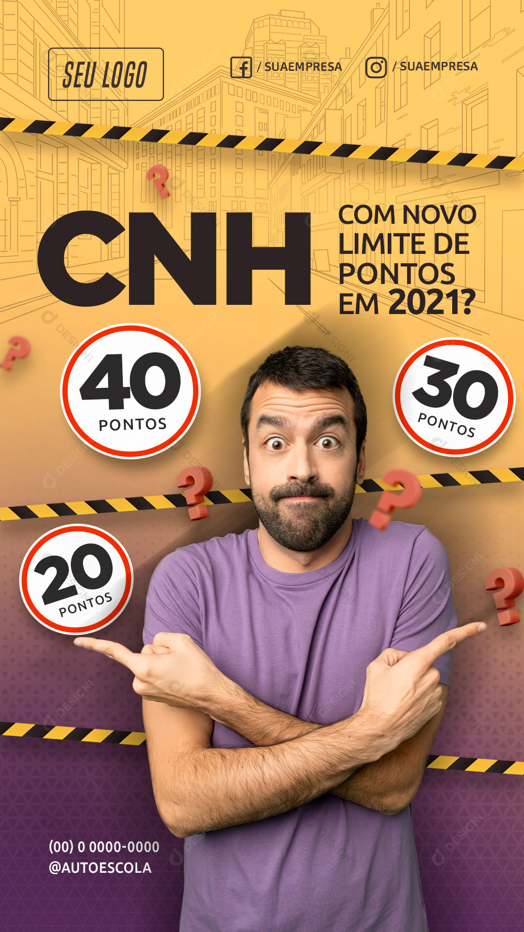 Story CNH Auto Escola Limite Pontos Social Media PSD Editável