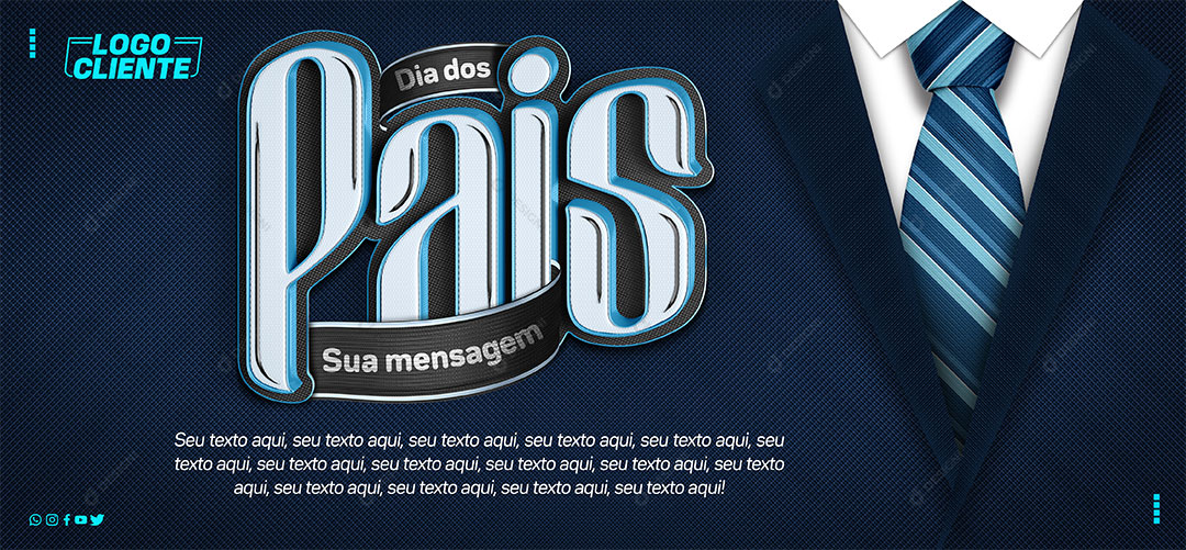 Banner Dia dos Pais de Terno Social Media PSD Editável