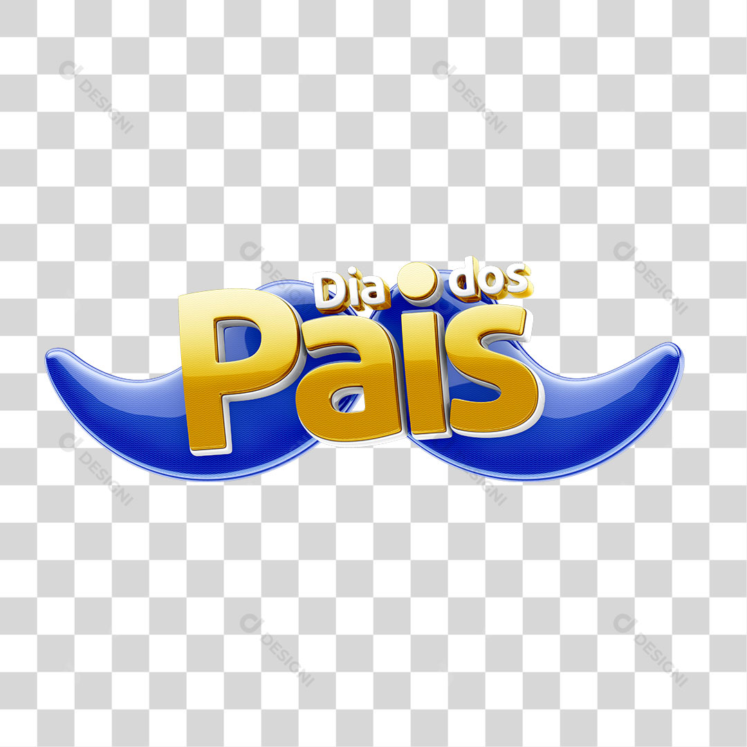 Dia dos Pais Selo 3D PNG Transparente Sem Fundo