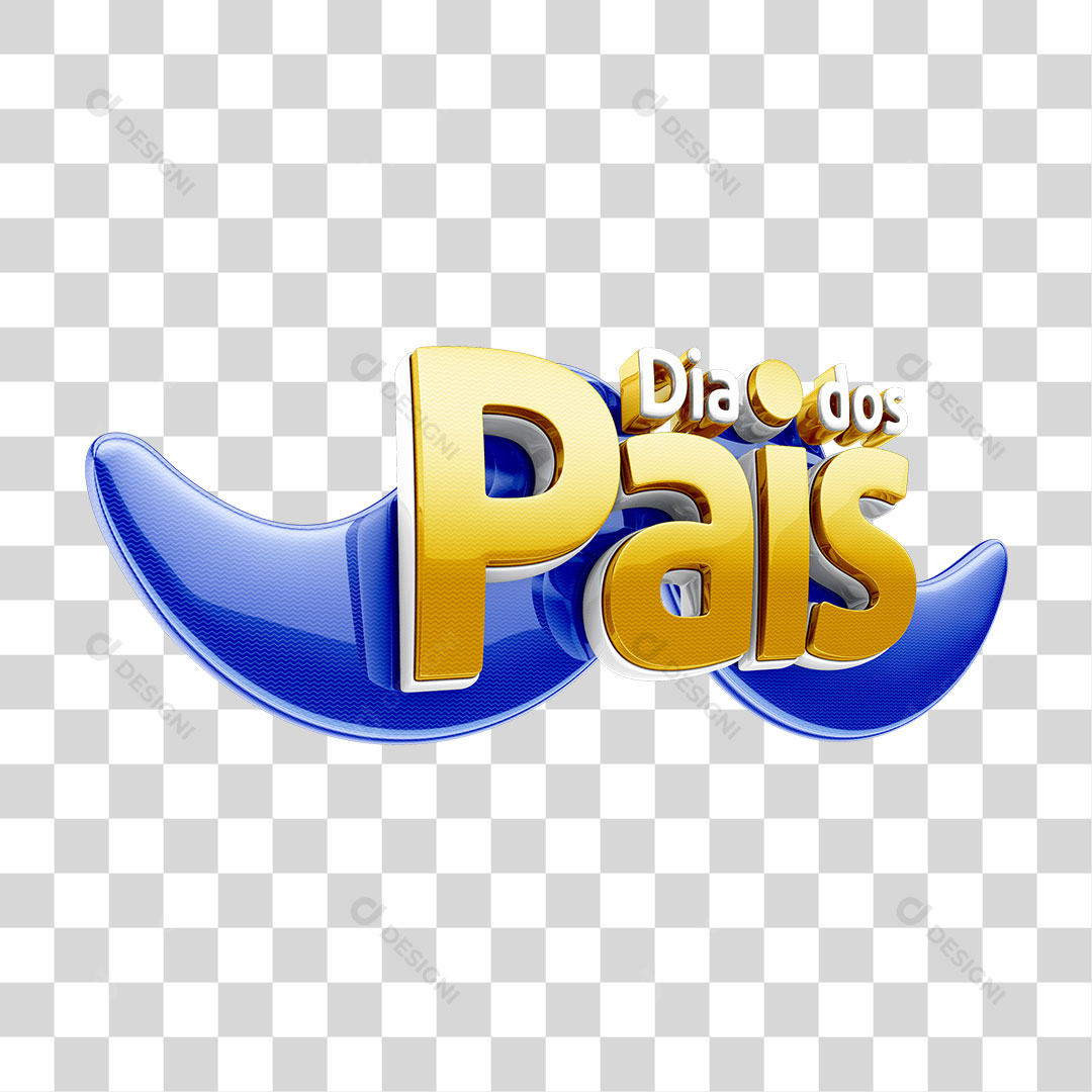Dia dos Pais Selo 3D PNG Transparente Sem Fundo