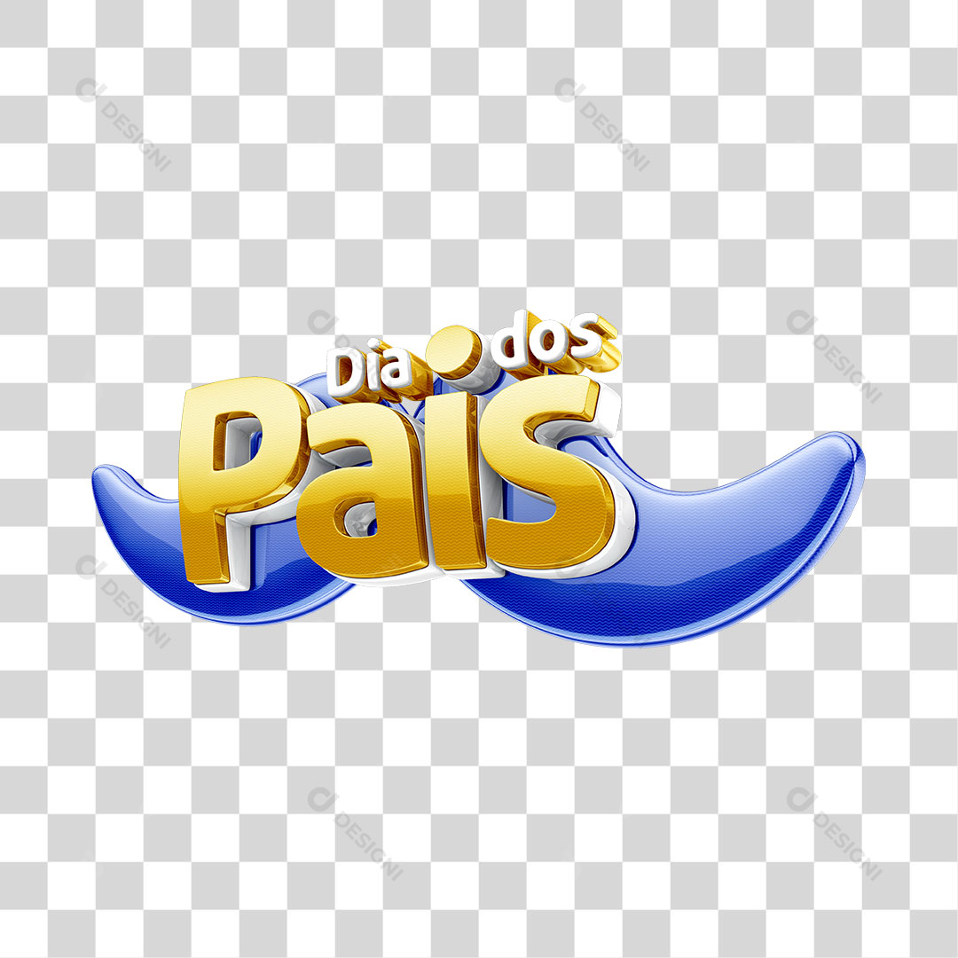 Dia dos Pais Selo 3D PNG Transparente Sem Fundo