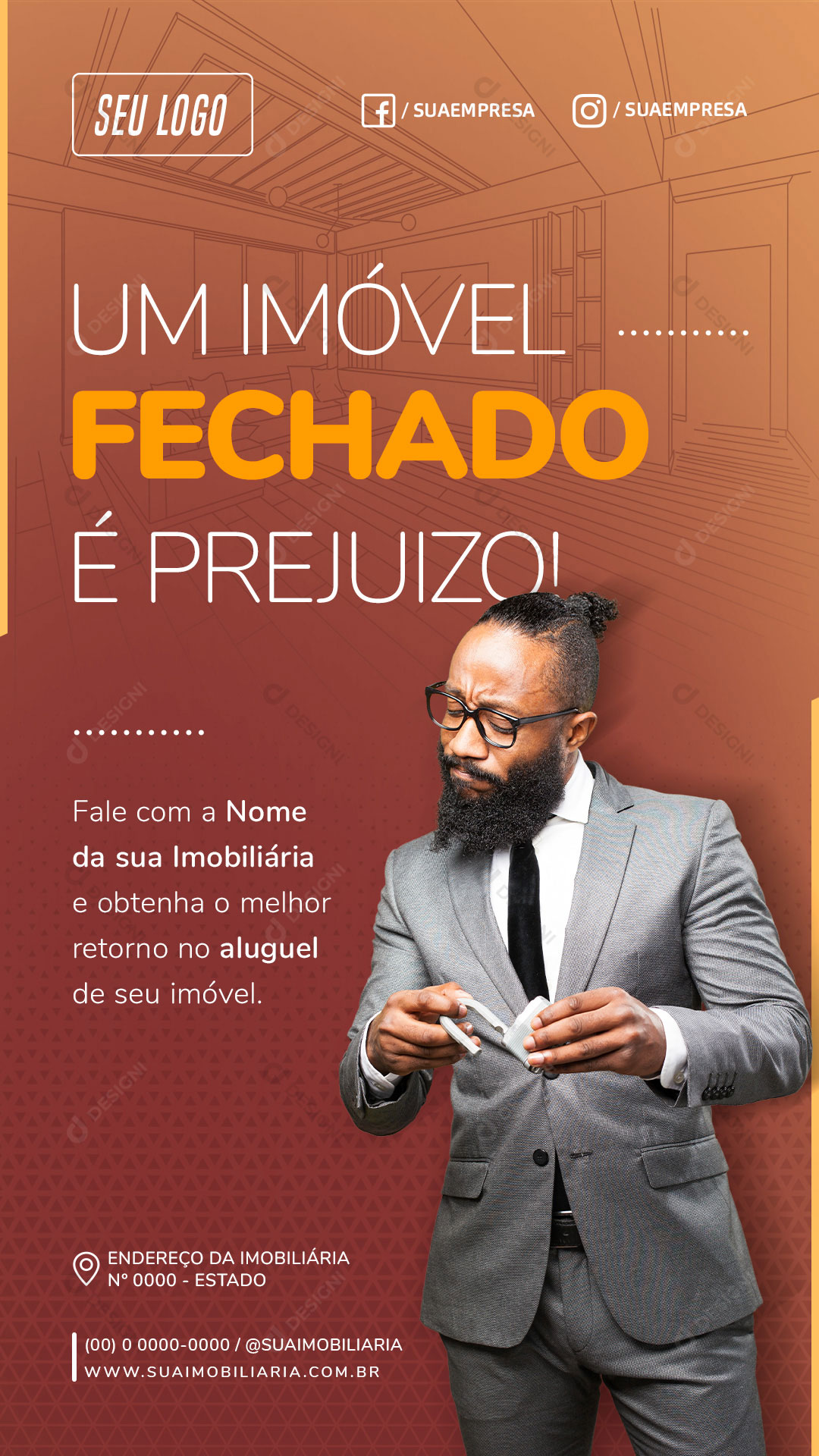 Story Imóvel Fechado é Prejuizo Social Media PSD Editável