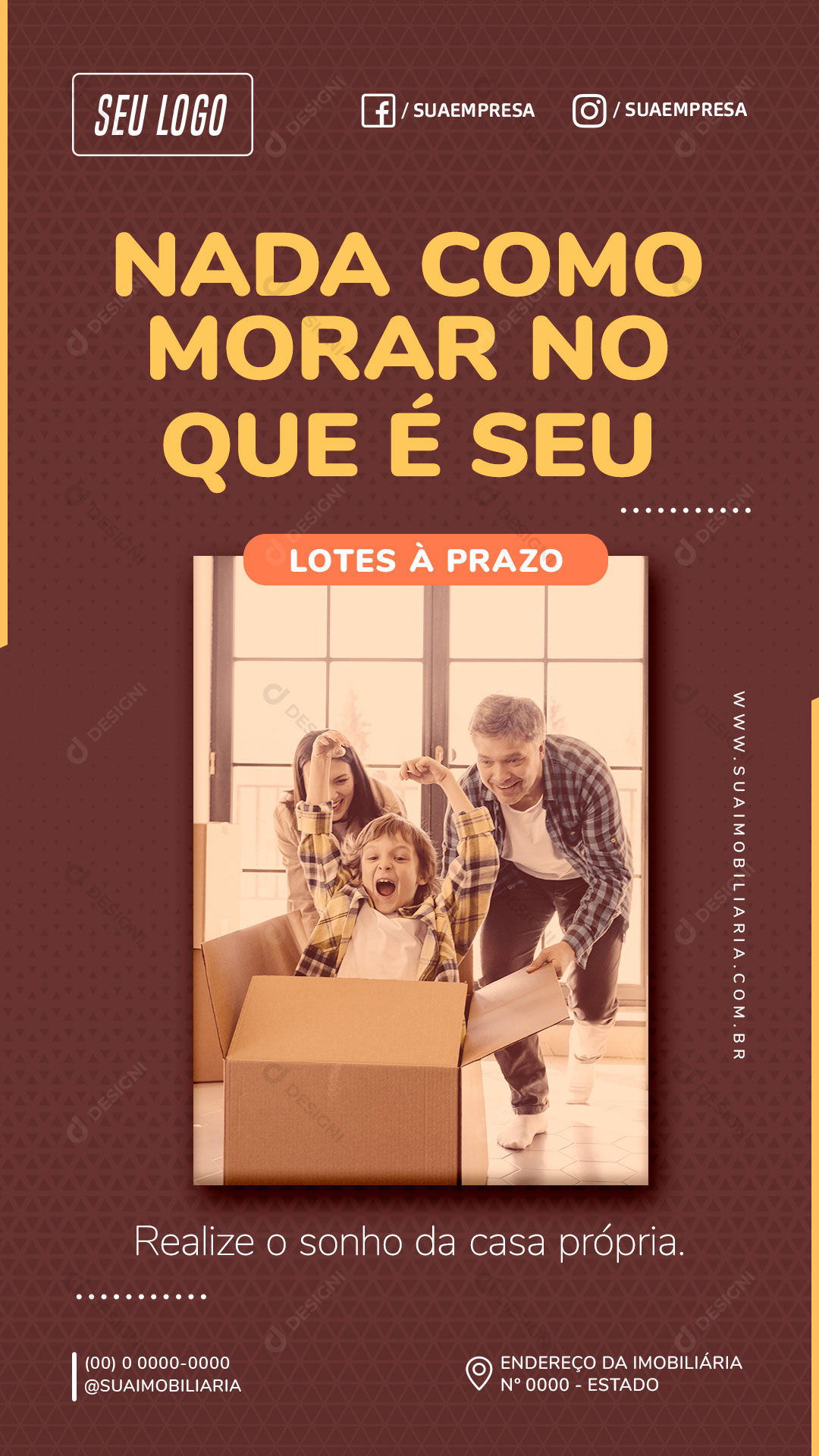 Story Nada Como Morar no Que é seu Social Media PSD Editável