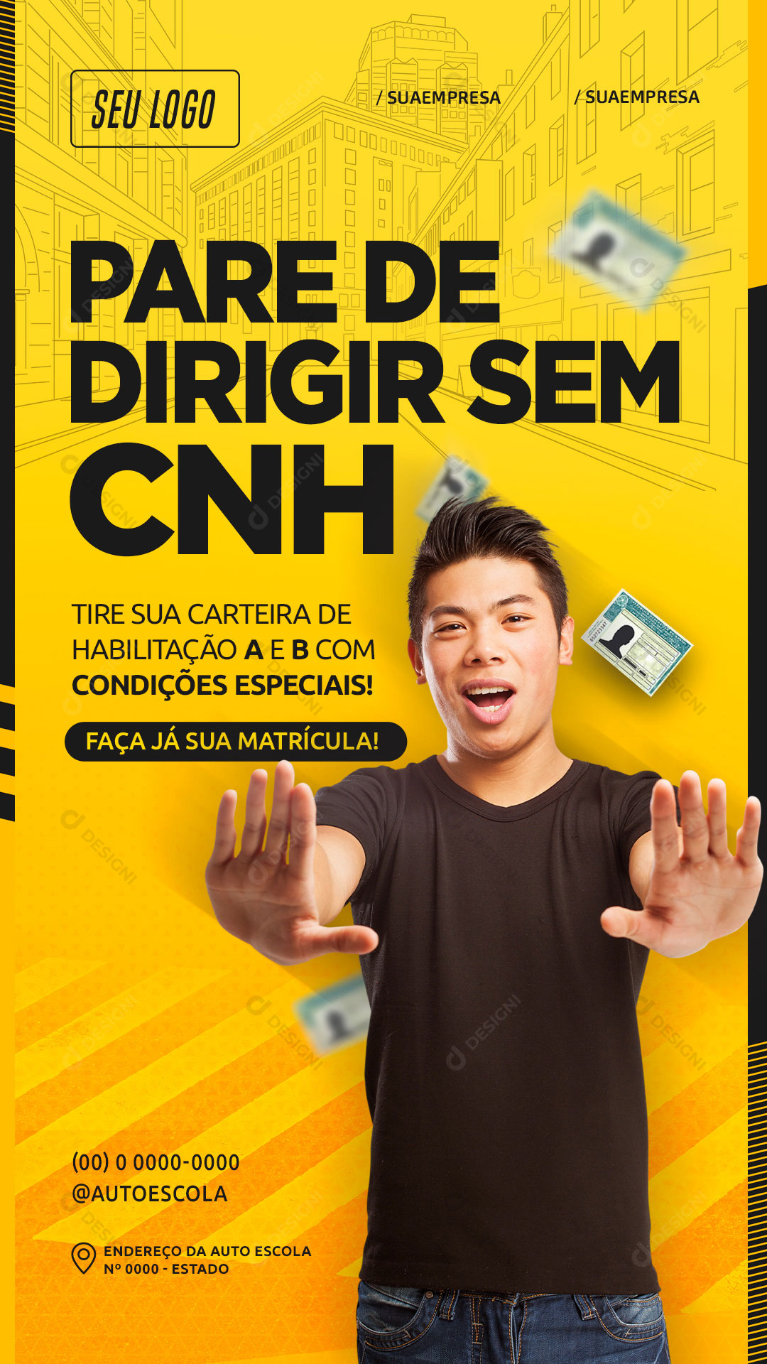 Story Auto Escola Pare de Dirigir sem CNH Social Media PSD Editável