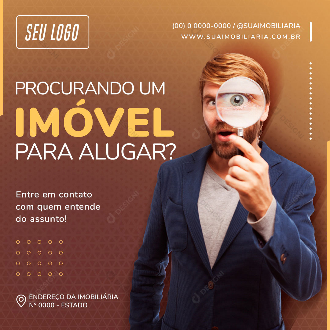 Procurando Imóvel Para Alugar Social Media PSD Editável