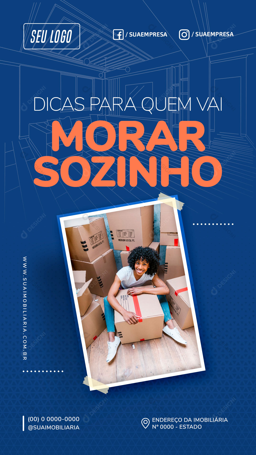 Story Vai Morar Sozinho Social Media PSD Editável