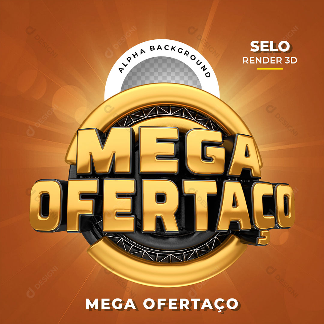 Mega Ofertaço Selo 3D PNG Transparente Sem Fundo