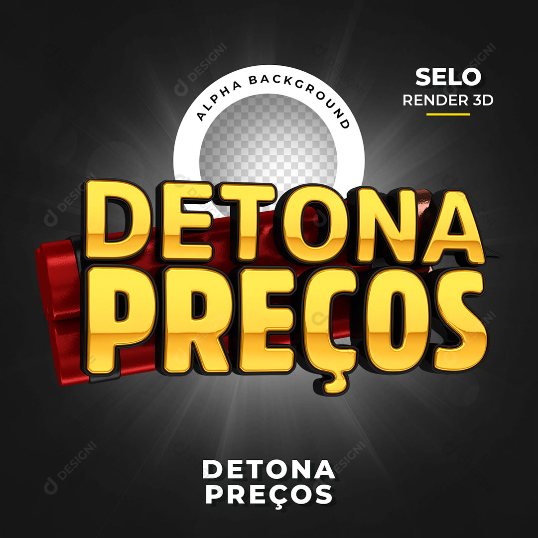 Detona Preços Selo 3D PNG Transparente Sem Fundo