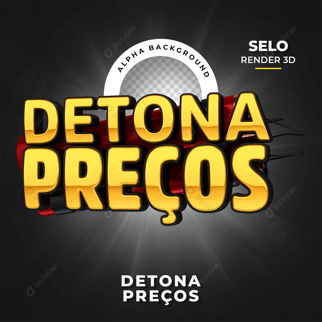 Detona Preços Selo 3D PNG Transparente Sem Fundo