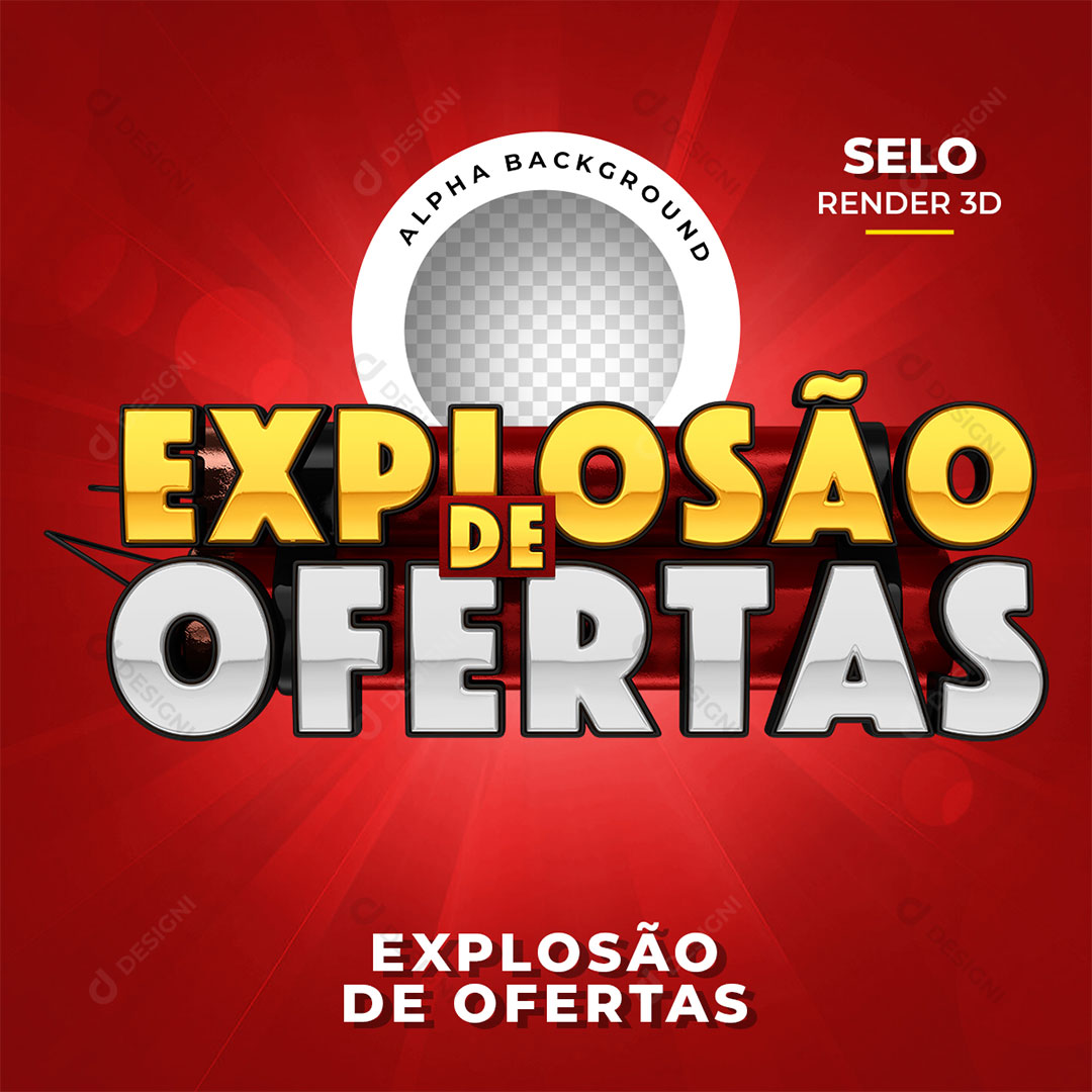 Explosão de Ofertas Selo 3D PNG Transparente