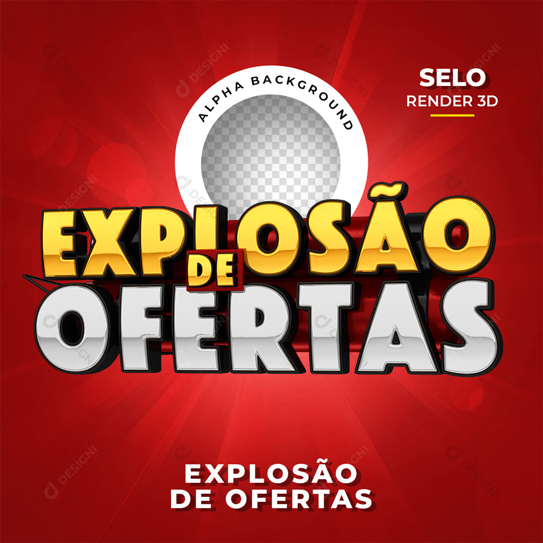 Explosão de Ofertas Selo 3D PNG Transparente