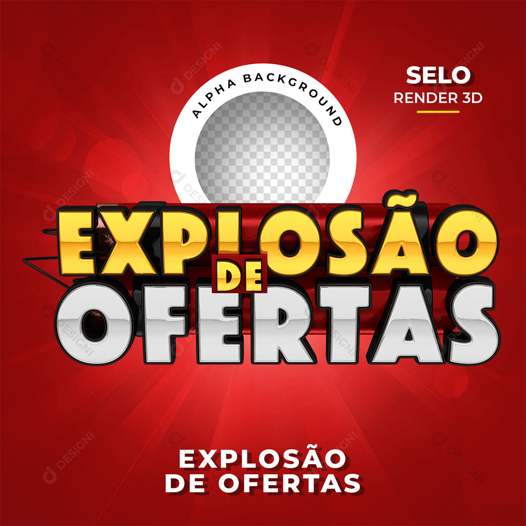 Explosão de Ofertas Selo 3D PNG Transparente