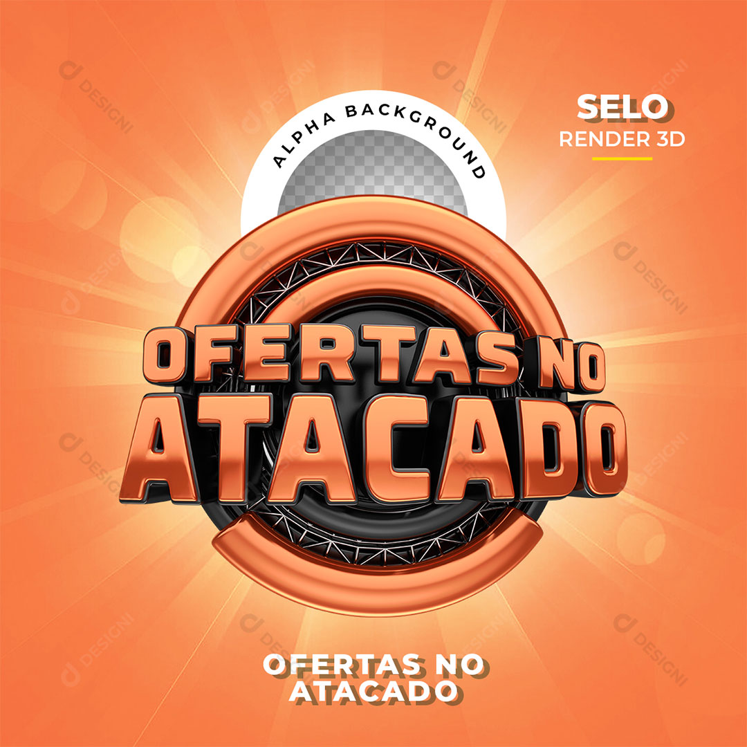 Ofertas no Atacado Selo 3D Para Composição PNG Transparente